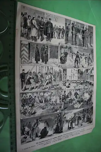 alter Ausschnitt - der Ausbildungsgang eines deutschen Soldaten 1880-1890