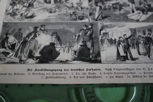 alter Ausschnitt - der Ausbildungsgang eines deutschen Soldaten 1880-1890