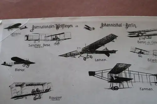 abfotografierte Karte - Internationales Wettfliegen - Johannisthal-Berlin