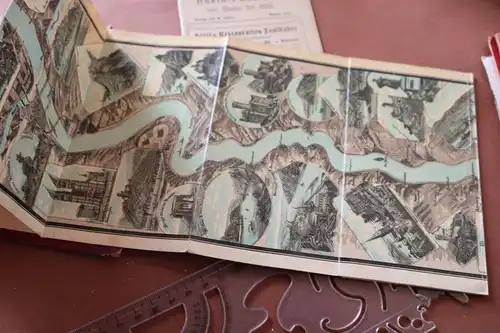 tolle alte Mappe mit dem Rhein-Panorama Mainz-Köln und Beiheft 1900-1920 ???