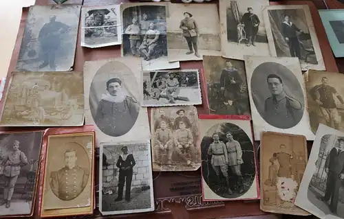 19 alte Fotos - verschiedene alte französische Soldaten in Unifrom - 1910-1918