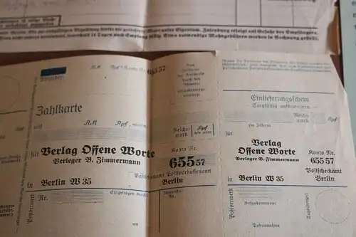 Kleines Konvolut der Verlages Offene Worte Berlin - 20-40er Jahre ??? 