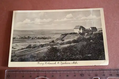 alte Karte - Burg Hoheneck bei Ipsheim als Feldpost gelaufen  1939