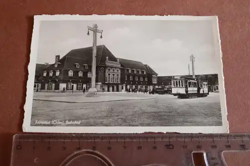 tolle alte Karte Frankfurt Oder - Bahnhof 1920-1950 ???