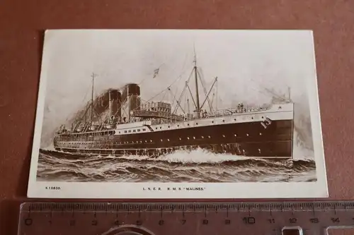tolle alte Karte Passagierschiff L.N.E.R.  RMS Malines 1927