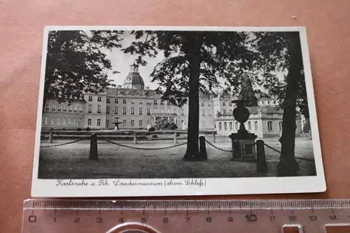 tolle alte Karte Karlsruhe a. Rh. Landesmuseum ehem. Schloß 1941