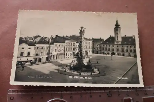 tolle alte Karte St- Pölten  Rathaus und Denkmal - 1941