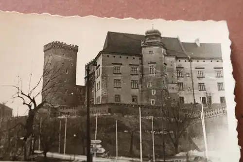 tolles altes Foto - Burg von Krakau - kleiner Schilderwald davor 30-40er Jahre
