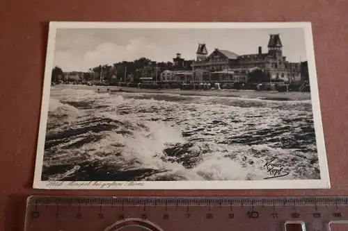 tolle alte Karte Ostseebad Cranz - Hotel Monopol bei Seegang 1900-1920 ?