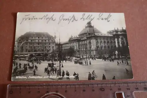 tolle alte Karte München Justizpalast und Hotel der Königshof 1927