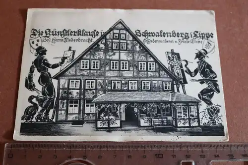 tolle alte Karte Die Künstlerklause in Schwalenberg in Lippe 1937