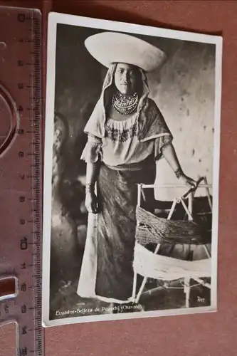 tolle alte Karte  Ecuador - einheimische Frau Belleza de Peguchi 1936 Kolumbien