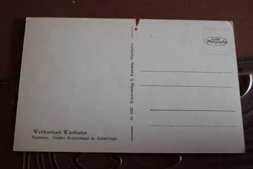 tolle alte Karte Wiesbaden Gr. Konzertsaal im Kurhaus 1934