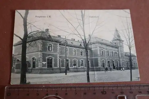 tolle alte Karte Hagenau i. Elsaß - Bahnhof 1900-1910
