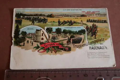 tolle alte Karte Truppenübungsplatz Hagenau i. E. - 1910