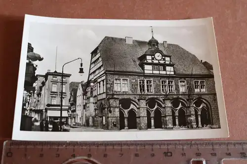 tolle alte Karte  Minden i.W. Rathaus  50-60er Jahre ?