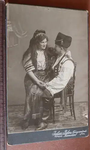 tolles altes Kabinettfoto - Mann und Frau in Tracht - Tangermünde