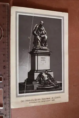 altes Bild - Emanuel Geibel Denkmal in Lübeck