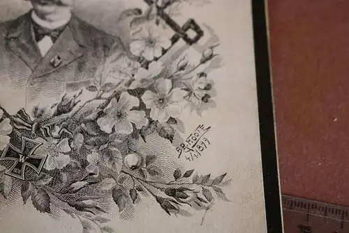 tolle alte Handzeichnung ? Portrait eines Mannes  signiert B.R. Hoofe 1899