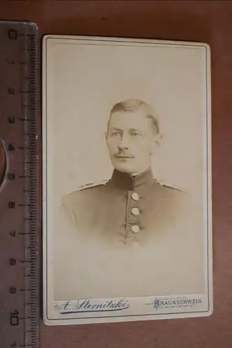 tolles altes CDV Foto - Portrait eines Soldaten Braunschweig