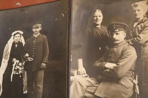fünf tolle alte Fotos Kabinettfotos mit Soldaten