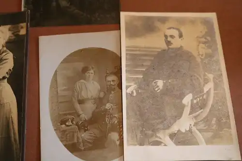 fünf tolle alte Fotos Kabinettfotos mit Soldaten 