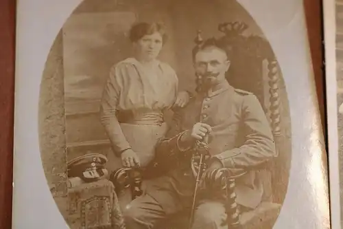 fünf tolle alte Fotos Kabinettfotos mit Soldaten 