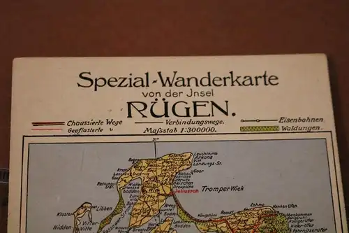 tolle alte Karte  Spezial-Wanderkarte Insel Rügen 1939 