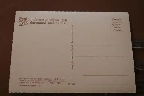 tolle alte Karte - Fernsehturm   Bundesgartenschau 1959 Dortmund