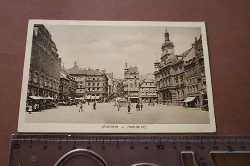tolle alte Karte - Pforzheim  Marktplatz  20-30er Jahre ?