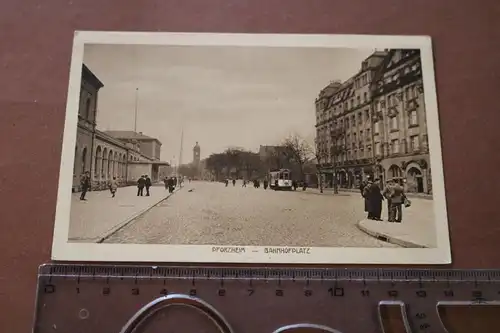 tolle alte Karte - Pforzheim  Bahnhofplatz  20-30er Jahre ?