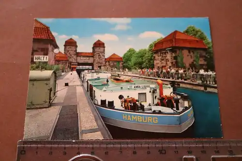 tolle alte Karte - Minden, Mittellandkanal Schleuse mit Schiff Hamburg