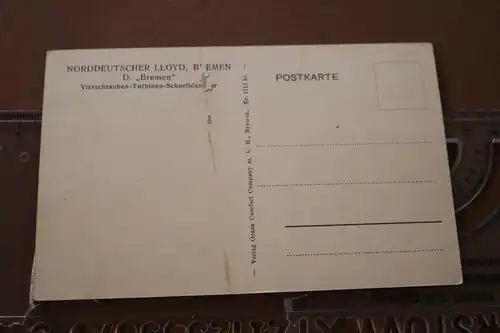 tolle alte Karte - Schnelldampfer Bremen der Nordd. Lloyd 