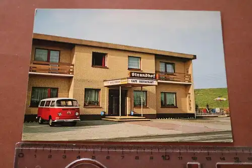 tolle alte Karte - Hotel Pension Strandhof in Tossens - mit VW Bully