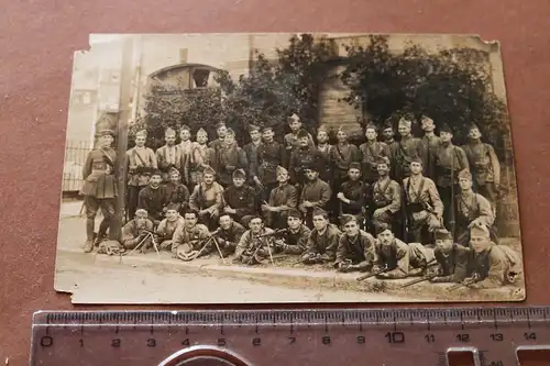 altes Gruppenfoto französische Soldaten ? Infanterie ?? Maschinengewehre