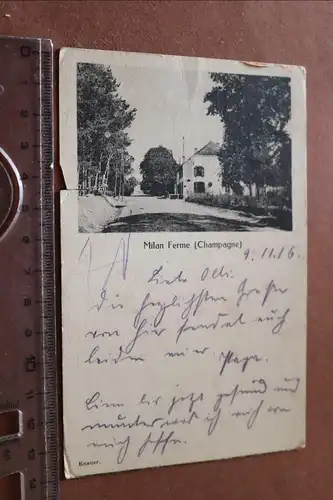 tolle alte Karte - Milan Ferme - Champagne 1916 