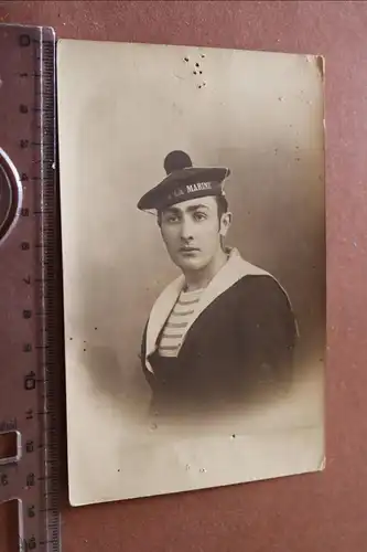 tolles altes Foto - Portrait eines französischen Matrosen der Marine 1927