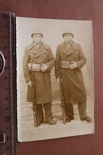 altes Foto - Portrait zwei Soldaten - Franzosen ?? Belgier ?