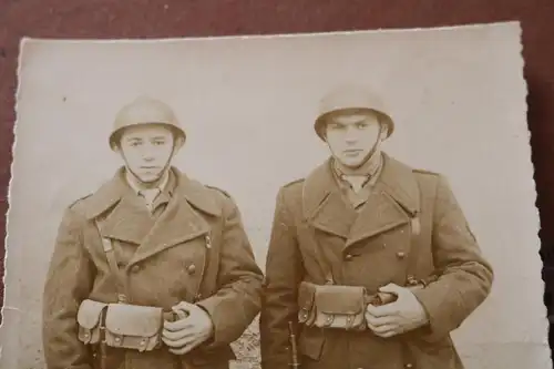 altes Foto - Portrait zwei Soldaten - Franzosen ?? Belgier ?