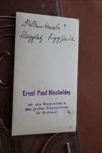 tolles altes Foto - Modell Skulptur  Falkenknabe Ernst Paul Hinckeldey Arnstadt