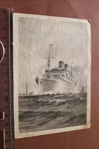 tolle alte Karte - Passagierschiff - Woermann-Linie  Deutsche Ostafrika  1930
