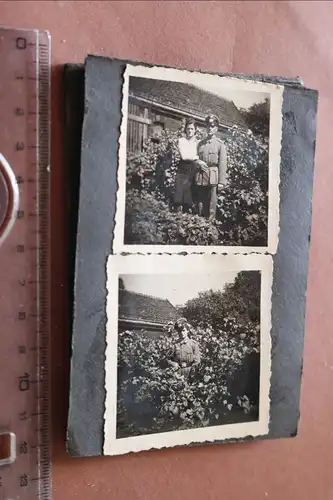 alte kleine Albumseiten mit 12 Fotos - Soldaten, Matrose usw