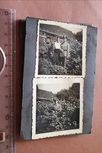 alte kleine Albumseiten mit 12 Fotos - Soldaten, Matrose usw 