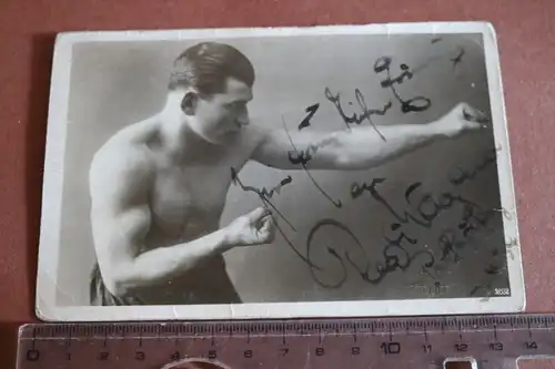 tolles altes Foto Schwergewichtsboxer Rudi Wagener 1934 ? mit original Autogramm