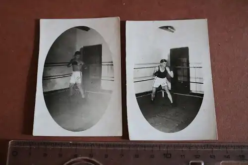 zwei alte Fotos - Boxer - Boxschule Heros Ering -  20-30er Jahre