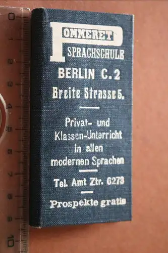 toller alter Notizblock  mit Spiegel der Firma Pommert Sprachschule Berlin 1910-