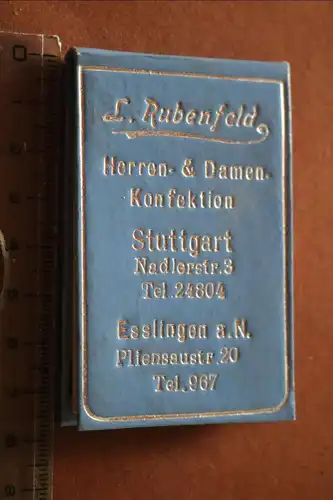 toller alter Notizblock  mit Spiegel der Firma L. Rubenfeld Stuttgart 1900-1920?