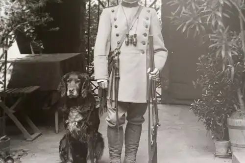 zwei tolle Bilder  auf  Glasnegativ - Portrait eines kaiserl. Förster ? Jäger ?