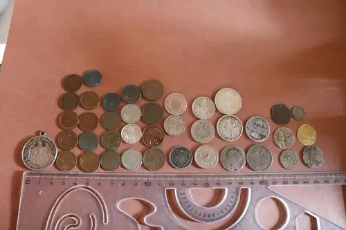 kleiner Fund alter Münzen ab 1764 ? - Silber - Zeppelin Weltflug 1929 usw. 