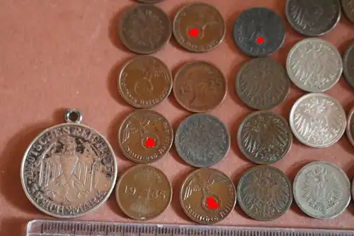 kleiner Fund alter Münzen ab 1764 ? - Silber - Zeppelin Weltflug 1929 usw. 